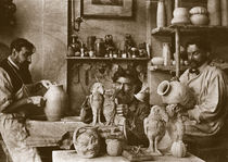 The Martin brothers in the studio at the Southall Pottery by English Photographer