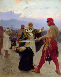 Saint Nicholas of Myra saves three innocents from death by Ilya Efimovich Repin
