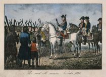 Frederick the Great with the farmers by German School