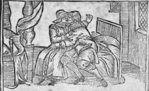Couple Kissing, illustration from the 'Roxburghe Ballads' by English School