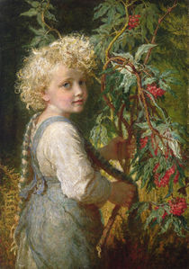 Gathering Red Berries von Karl Wilhelm Friedrich Bauerle