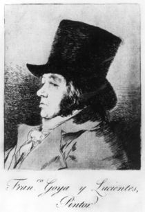 Self Portrait, plate 1 of 'Los caprichos' von Francisco Jose de Goya y Lucientes