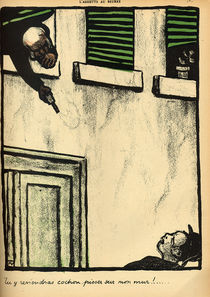 A bourgeois fires from his window on a passerby by Felix Edouard Vallotton