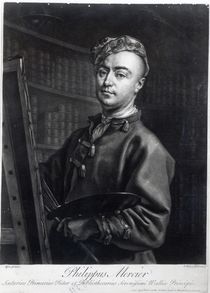 Self Portrait, engraved by John Faber by Philippe Mercier