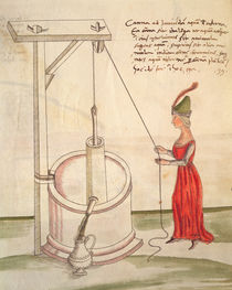Woman drawing water from a well von Mariano di Jacopo