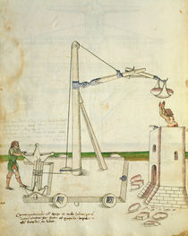 Design for a crane for use in construction of a tower by Mariano di Jacopo