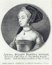 Anne Boleyn, etched by Wenceslaus Hollar von Hans Holbein the Younger