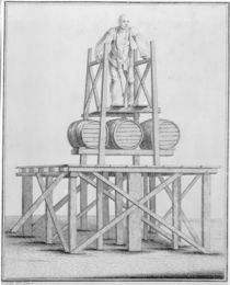 Thomas Topham the Strongman lifting water barrels weighing 1836lbs by English School