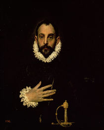 Gentleman with his hand on his chest von El Greco