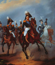 Nicholas I with his officers by Franz Kruger