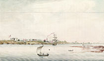 View of the town and fort of Detroit by French School
