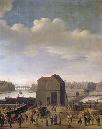 View of the Bridge and Quai de la Tournelle von Theodor Matham
