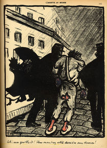 Two policemen take away a tramp dressed in rags by Felix Edouard Vallotton