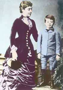 Winston Churchill with his mother by English Photographer