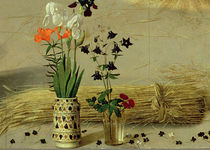 Flower detail, from the central panel of the Portinari Altarpiece by Hugo van der Goes