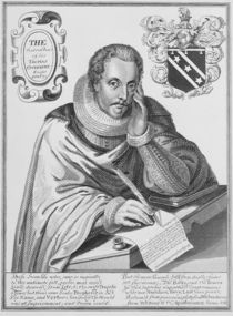 Portrait of Sir Thomas Overbury writing out his epitaph von English School