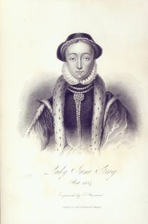 Lady Jane Grey, engraved by S. Freeman von English School
