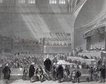 Daniel O'Connell standing trial in 1844 by English School
