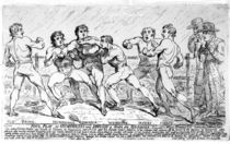 The Famous Battle Between Richard Humphreys and Daniel Mendoza von James Gillray