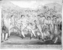 Boxing match between Thomas Futrell and John Jackson von James Gillray