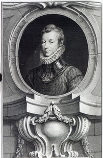Sir Philip Sidney, engraved by Jacobus Houbraken von Isaac Oliver