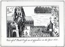 View of St. Paul's Cross as it appeared in the year 1621 von English School