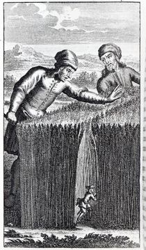 Gulliver is discovered by a farmer in Brobdingnag von English School