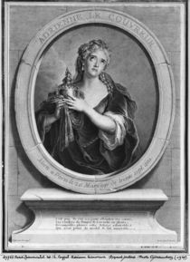 Adrienne Lecouvreur engraved by Pierre Drevet von Charles Antoine Coypel