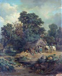 Peasant landscape by Edouard-Theophile Blanchard