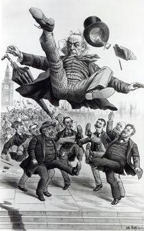 Gladstone being kicked out of parliament by Tom Merry
