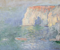 Etretat: Le Manneport, reflections on the water by Claude Monet