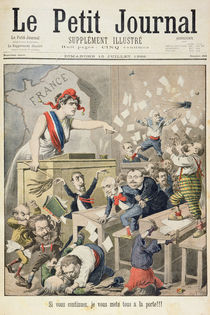 Title page depicting a ruckus in the House of Deputies by Henri Meyer