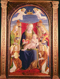 Virgin and Child with angel musicians and saints von Lombard School