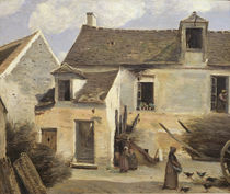 Courtyard of a bakery near Paris by Jean Baptiste Camille Corot