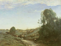 La Charette, memory of Marcoussis von Jean Baptiste Camille Corot