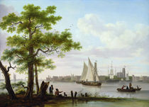 Town on an estuary, c.1801-02 by Frans Swagers