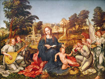 Virgin and Child and angels von Gregorio Lopez