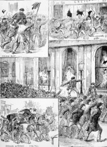 Great Riots in London, illustration from 'Pictorial News' von English School