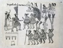 The last Aztec Emperor Cuauhtemoc surrenders by Spanish School