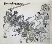 Fight between the Spanish and the Aztecs by Spanish School