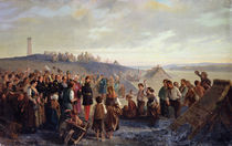 Napoleon III visiting the slate quarries of Angers by Alexandre Antigna