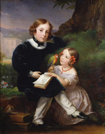 Portrait of the children of Pierre-Jean David d'Angers von Marie Eleonore Godefroid