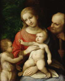The Virgin and Child surrounded by St John the Baptist and St Joseph von Correggio