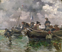 War scene at sea by Paul Emile Boutigny