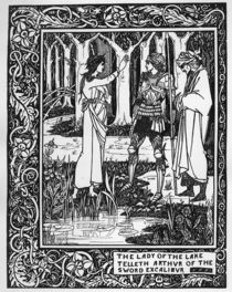 The Lady of the Lake telleth Arthur of the sword Excalibur von Aubrey Beardsley
