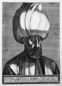Suleiman the Magnificent, engraved in Constantinople by Melchior Lorck