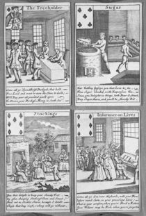 Playing Cards depicting current commercial ventures by English School