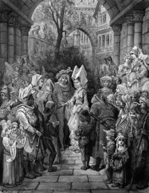 The Bride and Groom entering the hall von Gustave Dore