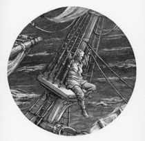 The Mariner aloft in the poop of the ship von Gustave Dore