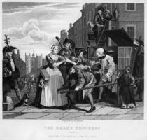Arrested for Debt, plate V from 'A Rake's Progress' by William Hogarth